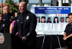 Los Angeles Police Lt. Marc Evans addresses the media after arrests to break up a sex trafficking ring in Van Nuys in 2016. The latest sweep, involving the Sheriff's Department, targeted traffickers in Compton. (Mel Melcon / Los Angeles Times)
